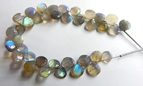 Perles de labradorite 7mm briolette cœur pour création bijoux