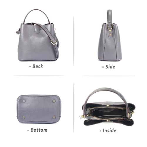 BOYATU Genuine Leather Bucket Bag for Women: Trendy Designer Satchel Crossbody Purse - Casual Top-Handle Handbags for Commute2