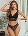 Avidlove Women Floral Lace Panties Hollow Out Bow Underwear Breathable Briefs Black