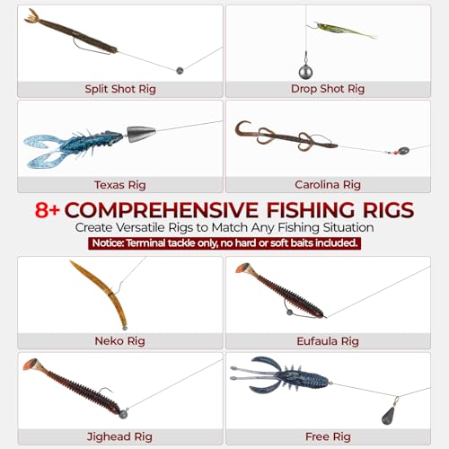 MadBite by KastKing Freshwater Terminal Tackle Kits, 182 pcs, Fishing Hooks, Accessory Kit, Freshwater Fishing Gear, Fishing Weights & Sinkers, Jig Hooks, Floats and Bobber