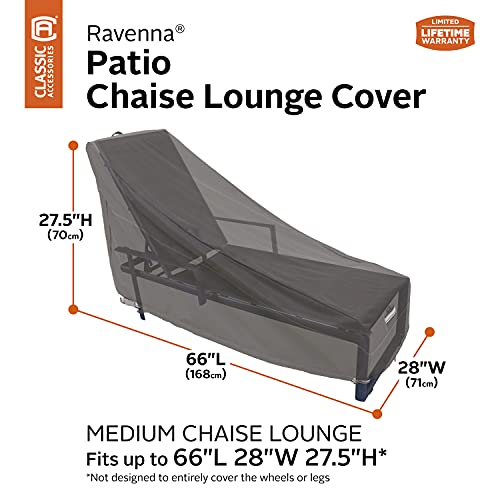 Classic Accessories Ravenna Water-Resistant 66 Inch Patio Chaise Lounge Chair Cover, Patio Furniture Covers #TOP2
