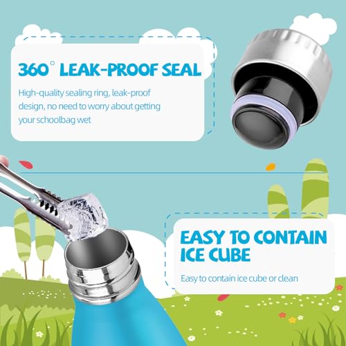 Borraccia Termica, 500ml Borraccia Acciaio Inox, Borraccia Palestra senza Perdite & BPA, Borracce Termiche, Bottiglia Termica per Scuola, Ciclismo, Lavoro - Bevande Calde per 12 Ore & Fredde 24 Ore - Immagine 3
