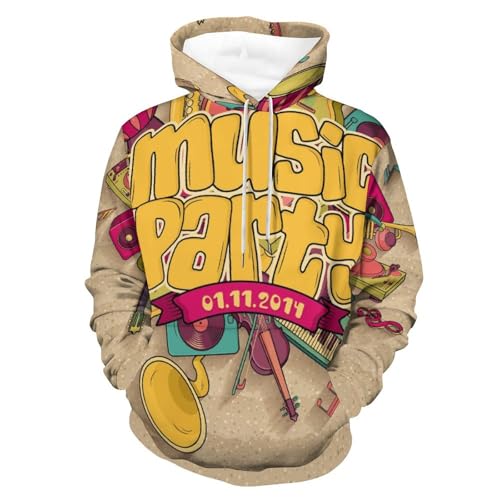 Hoodie Fête de la Musique pull unisexe à capuche noir taille S
