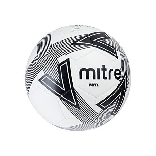 Mitre Impel L30P Fußball | Extrem trsapazierfähig | formbeständig Fußball, Weiß/Schwarz, 5
