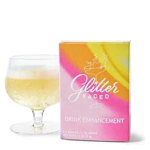 Glitter Faced Gold Edible Glitter For Drinks With 0-Calories, No Taste or Texture | 30ml Food-Grade, 30 Drinks, Luster Dust | Ideal for Beverages, Galentine’s, Parties & Events | Made in USA