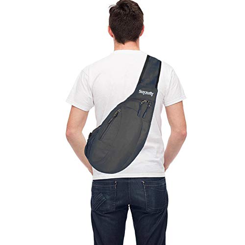 Suyzufly Men Women Foldable Sling Bags Shoulder Chest Backpack Crossbody Daypack For Cycling Walking Hiking Gray #TOP1