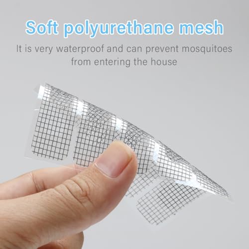 FOMGIIN 100 Stück Fliegennetz Reparaturset, Moskitonetz Fliegengitter Insektennetz Reparatur netz, Klettverschluss selbstklebender FensterMoskitonetz reparaturbandInsektenschutz selbstklebend, Grau