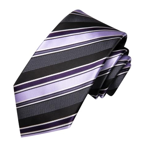 Image of Dubulle Silk Ties Set for Men Formal Paisley Striped Necktie Pocket Square Cufflinks 3PCS Sets Wedding Business Party