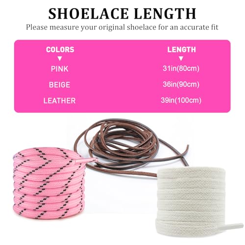 Image of 4Pcs Mixed Color Shoe Laces for Sneaker, Flat Leather Round Shoelaces Replacement Laces kit