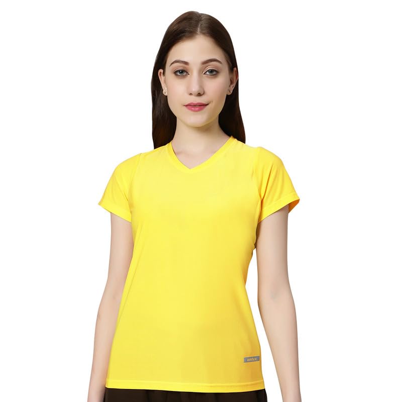 Image of omtex Coded Fitness Casual Gym, Sports, V Neck Activewear Tshirt for Women