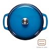 Amazon Basics Cast Iron Dutch Oven Pot with Lid, Enameled, Round, Dual Handles, Heavy-Duty, Medium, 6-Quart, Blue #2