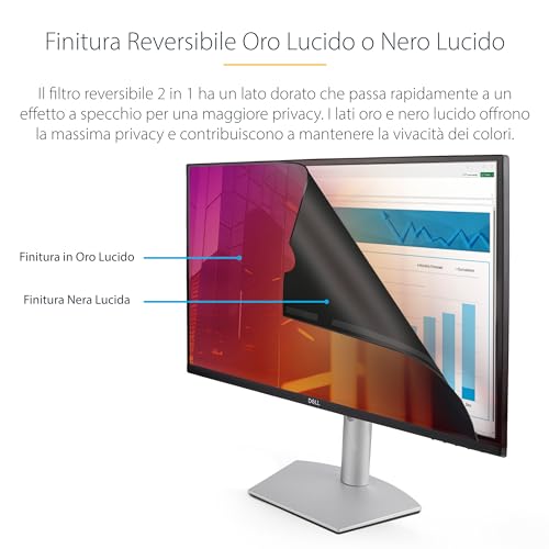 Startech.Com Filtro Privacy Oro Per Monitor 24" 16:9, Schermo Privacy Reversibile, Privacy Screen Protector Rimovibile, +/- 30 Gradi - 3