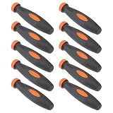 TEHAUX 10pcs Rubber File Handles Ergonomic Easy to Use Anti- Slip Plastic Handles 5mm Diameter Round