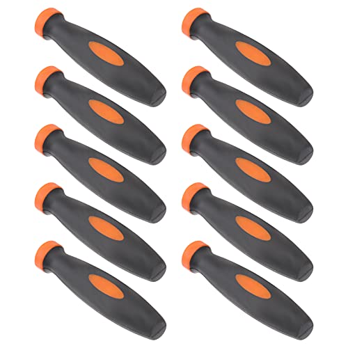 Tehaux 10Pcs Rubber File Handles Ergonomic Easy To Use Anti- Slip Plastic Handles 5Mm Diameter Round Hole 60Mm Length For Wood Rasp Chain Saws File Milling Cutters Hammer Black #TOP30