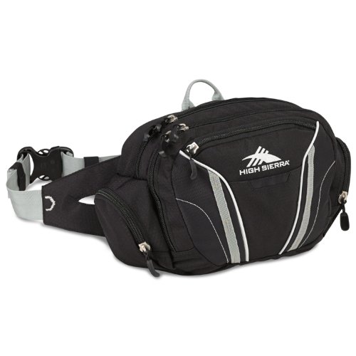 High Sierra Envoy Lumber Pack, Black/Black/Silver, 10.5 x 6.5 x 4-Inch