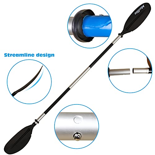 Mortime 87 In Kayak Paddles, Heavy Duty Aluminum Shaft And Polyethylene Ribbed Blades For Kayaks, Canoes, Small Boats, 220 Cm #TOP2