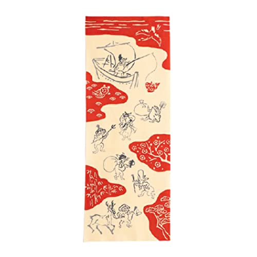 かまわぬ 注染 手ぬぐい 長寿戯画 日本製 サイズ:33cm×90cm 綿100% 総理 ( 縁起 / 置物 ・ 生き物 ) (手拭い 長寿戯画)