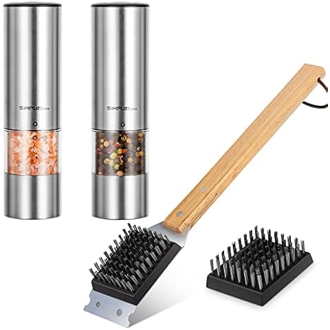 SIMPLETASTE Barbecue Tool Set, Grill Cleaning Brush & Salt and Pepper Grinder Set Cover