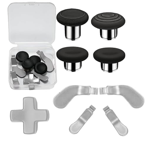 Image of 9 in1 Metal Thumbsticks Accessories for Xbox Elite Controller Series 2 Core, Replacement Paddles Parts Repair Kit for Elite Series 2 Core Controller with 4 Swap Joystick, 4 Paddles,1 D-Pads(Silver) [video game]