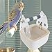 Leefasy Parrot Training Toilet Stand Interactive Stand Animals Beak Grinding Platforms Bird Perch Bird Dropping Station for Lovebirds, Gray
