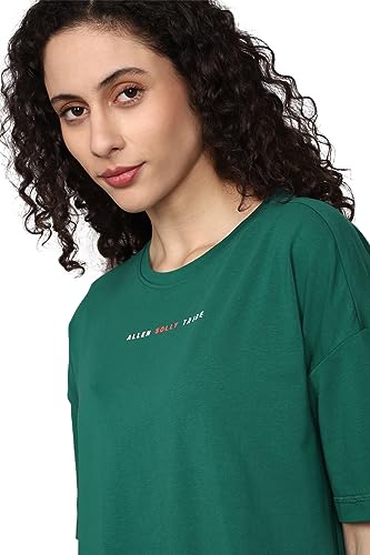 Image of Allen Solly Women's Cotton Solid Regular Fit T-Shirts