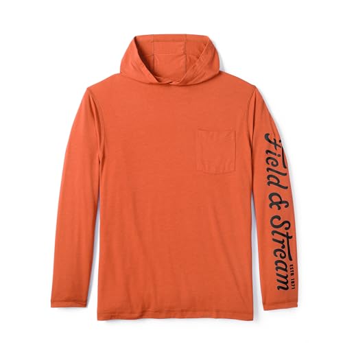 Field & Stream Men's Roll Cast Performance Hoodie with Drirelease®, Orange, 2X-Large