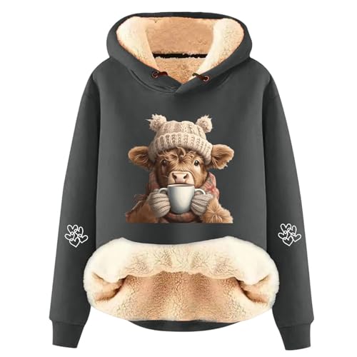 Sweat coton femme chaud et moelleux avec capuche ajustable et poche frontale pour l'hiver