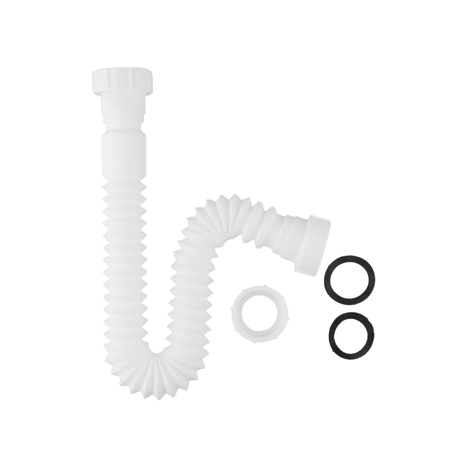 Bngdfdgh White Flexible Sink Drain Pipe 1-1/2" 1-1/4" Garbage Disposal P-Trap With Adapter Retractable Wash Basin Sewer Drainer