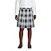 Lands' End Uniform Plaid Box Pleat Skirt Top of The Knee White Plaid Kids 14