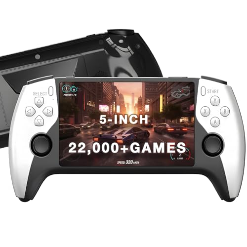 XYELLOWICON Retro Handheld Games Console, 22,000 Classics Game, 5 IPS Screen Handheld Games Console, Dual 3D Joysticks, 8-Hour Power