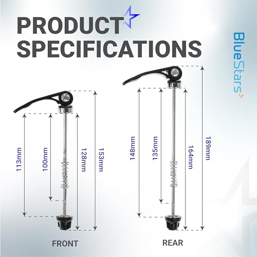 BlueStars Bike Quick Release Skewer Eje de Rueda Delantera y Trasera (1 Par) miniatura 2
