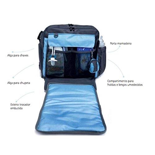 Bolsa Daisy Diaper - Navy Light Blue, Simply Good, Azul Claro/Azul Marinho, Tamanho Único