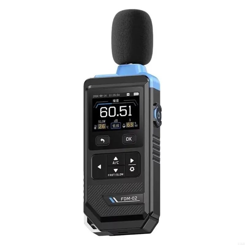 Medidor de decibelios Medidor de Nivel de Sonido 30-130dBA con probador de Ruido SPL ponderado