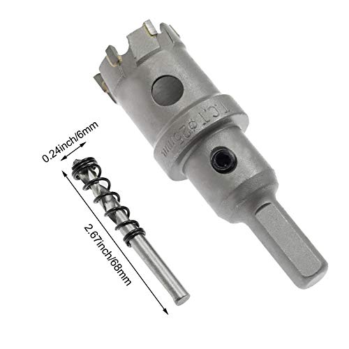 Hordion 1Inch/25Mm Carbide Hole Saw Cutter Drill Bit Tooth Tipped Tct Hole Cutter For Stainless Steel Sheet Metal Sheet Plastic Frp Board #TOP2