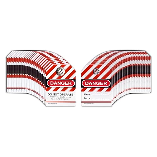 Lockout Tagout Tags - Pack of 50 Premium Vinyl Danger Do Not Operate Tags, 0.50mm Thick, 2x2.8-inch, Water-Resistant, OSHA Compliant, Customizable - Pack of 30/50/100 (50)