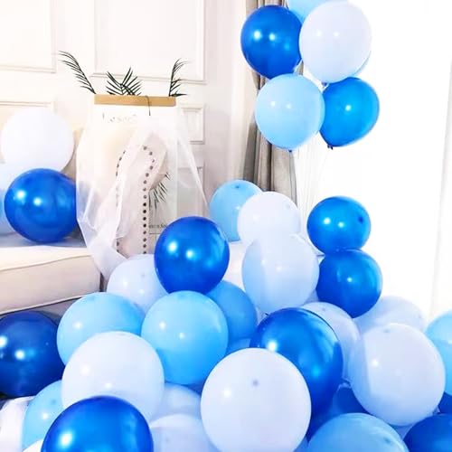 Image of Light Blue Balloon 110pcs, 12 Inch Thickened Latex Party Balloons Helium Bright Color for Birthday Baby Shower Wedding Party Supplies Arch Garland Decoration