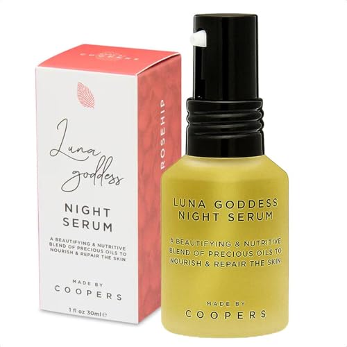 Made by Coopers Luna Goddess Night Serum | Natural Skincare with Argan, Rosehip & Evening Primrose Oil | Nourishing & Anti-Ageing Face Serum for Smoother, Brighter Skin | Vegan & Cruelty Free | 30ml