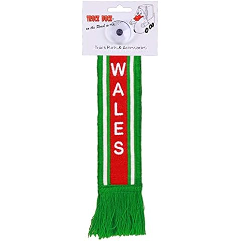 TRUCK DUCK® Truck Car Mini Scarf Wales UK Trucker woven Pennant Flag Window Decoration with Suction Cup Cover