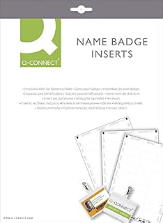 Q-Connect 54 x 90 mm Name Badge Inserts 10 Per Sheet KF02289 - Pack of 25