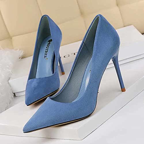 JOEupin Women's Classic 90mm High Heel Pumps Pointed Toe Office Work Dress Shoes2