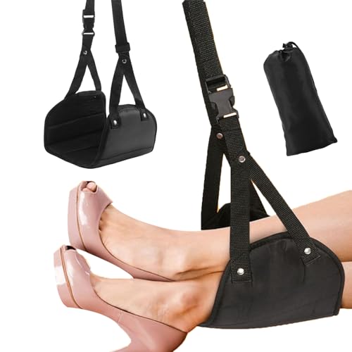 1PC Foot Rest for Plane Portable Airplane Foot Hammock Adjustable Flight Foot Hammock for Long Haul Flight Essentials Ergonomic Leg Hammock ForFlight& Office Use