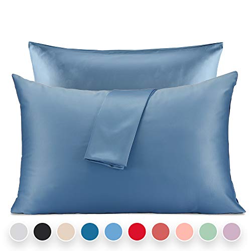 SLEEP ZONE Satin Pillowcases Temperature Regulation Set of 2 for Hair and Skin