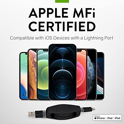 Retrak Premier Series Etltusbblk Retractable Lightning To Usb Charge And Sync Cable For Iphone, Ipod, And Ipad (Black), 3.2 Feet #TOP4