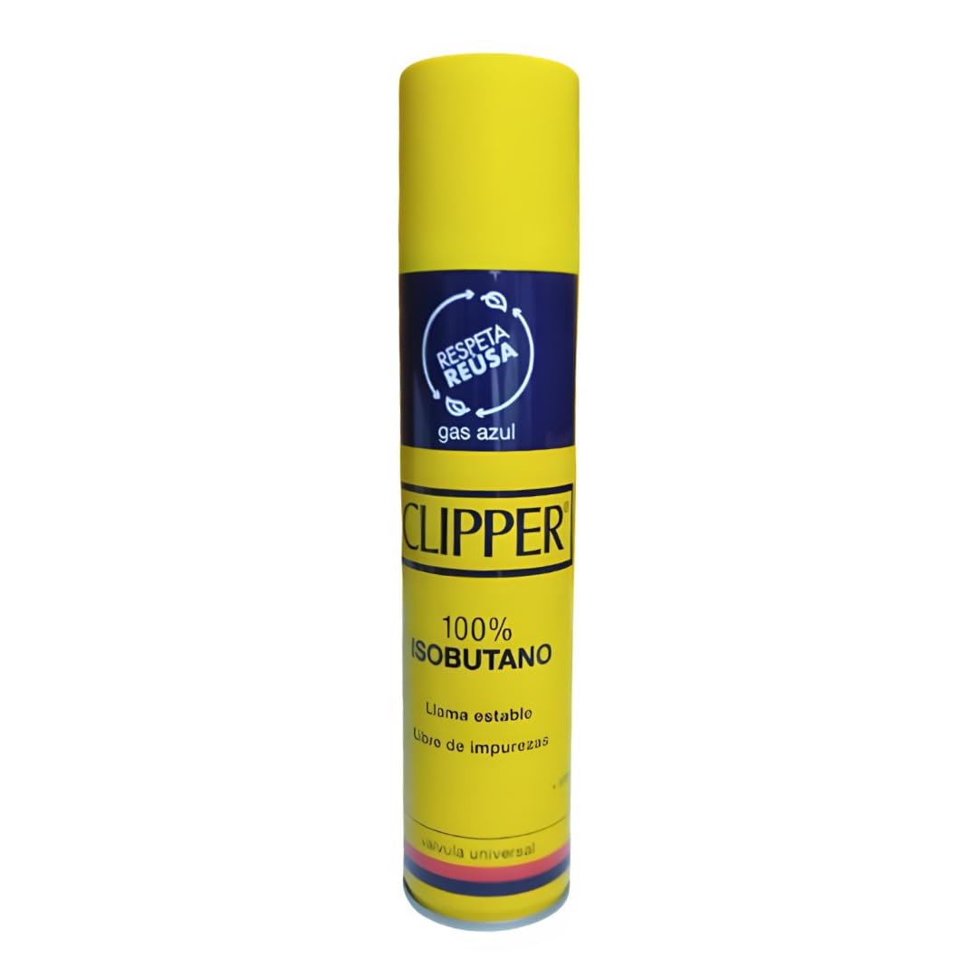 Clipper Gas Isobutano 300ml para Mecheros, Multicolor - Gas Puro y Seguro con Estabilidad de Llama y Baja Contaminación (24)