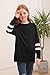 Ebifin Girls Casual Short/Long Sleeve T Shirts Kids Loose Soft Striped Color Block Tunic Tops, Tees Blouses Size 4-15 Years C-Black