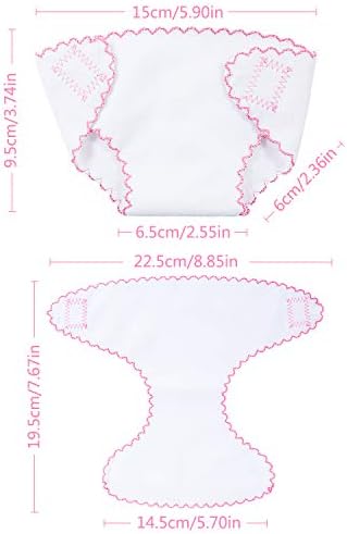 Diealles Shine 4 Pieces Baby Doll Nappies and 2 Pieces Baby Doll Bibs for Dolls , Doll Accessories Set for 14-16 Inch Dolls