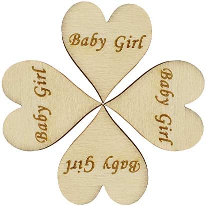 WedDecor 100pcs Wooden Heart 4cm Plain Decorative Slice Embellishments for Arts & Craft, Wedding, Christmas, Card Making, Home Décor, Scrapbooking, DIY Projects