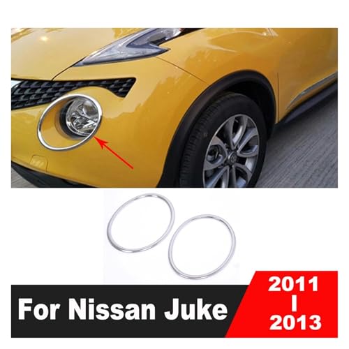 Molduras exteriores de faros para Nissan Juke 2012 embellecedores de bisel y cubierta lámpara coche 6