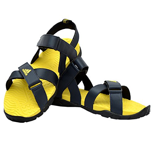 Image of Adidas Men's Alsek Black and Yellow Athletic & Outdoor Sandals - 7 UK