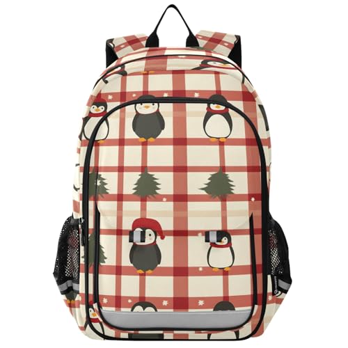 Sac à dos de Noël pingouin à carreaux cadeau idéal pour enfants